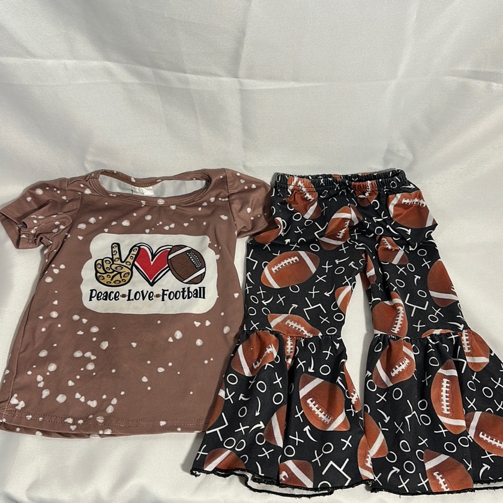Football shirt and bell bottom pants size 12-18 months